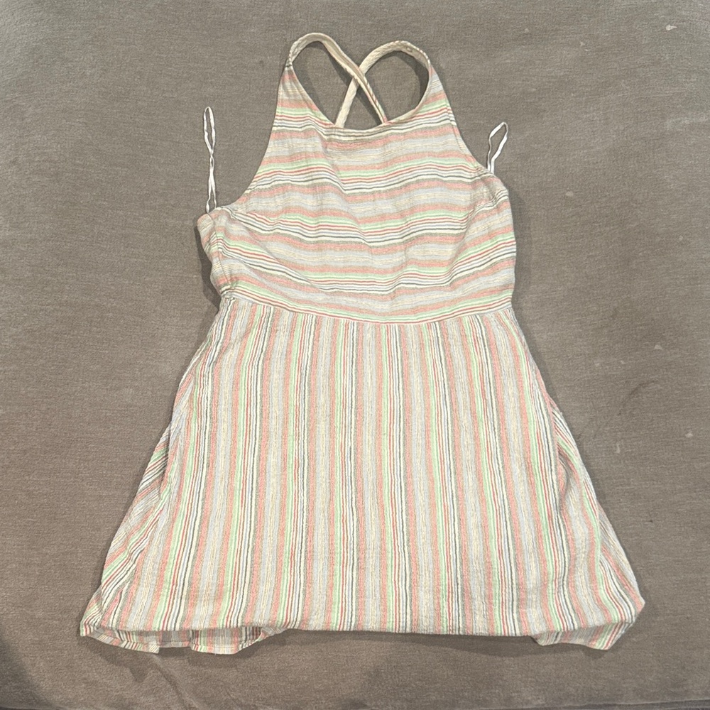 Roxy Multicolor Striped Backless Dress